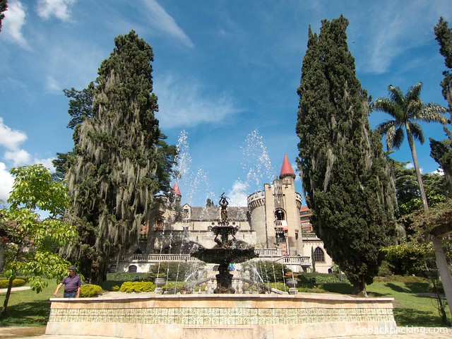 Castle fountain and gardens
