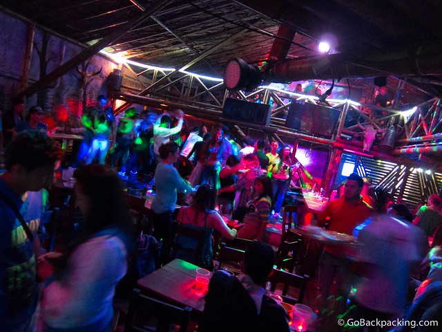 Inside El Potrero discoteca, around 12:30 AM on a Saturday night